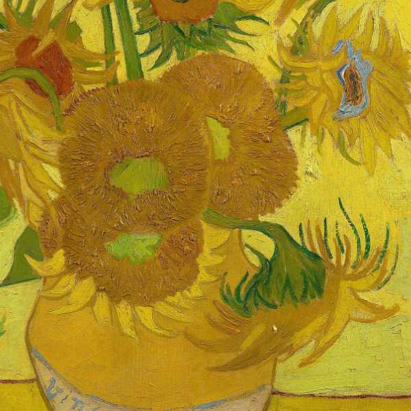 Isolated sample of Van Gogh's Sunflowers